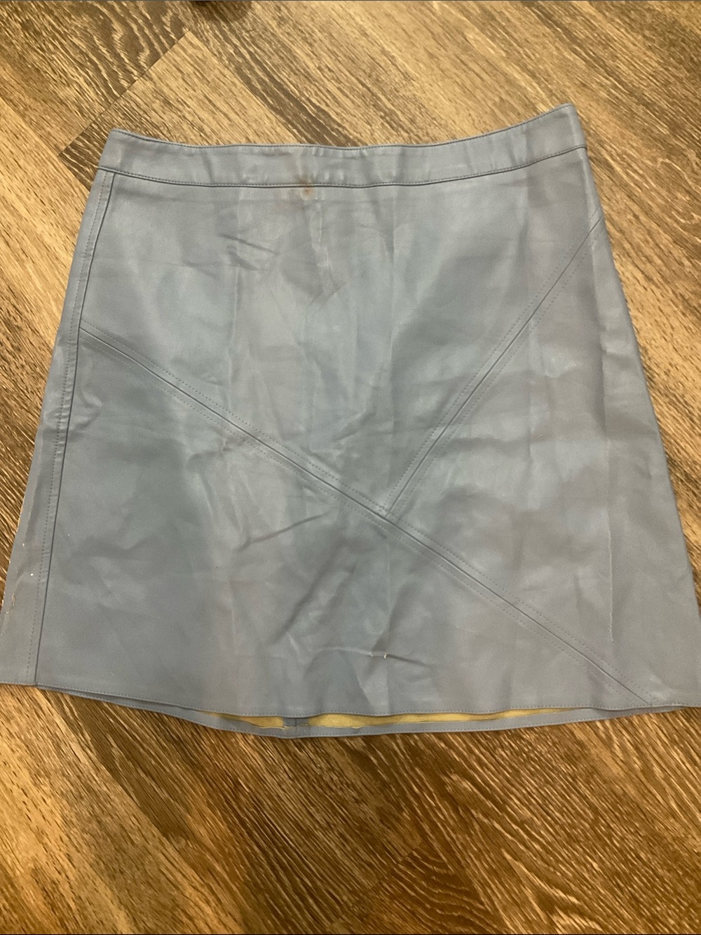 Zara Sky Blue Front-Zip Mini Skirt